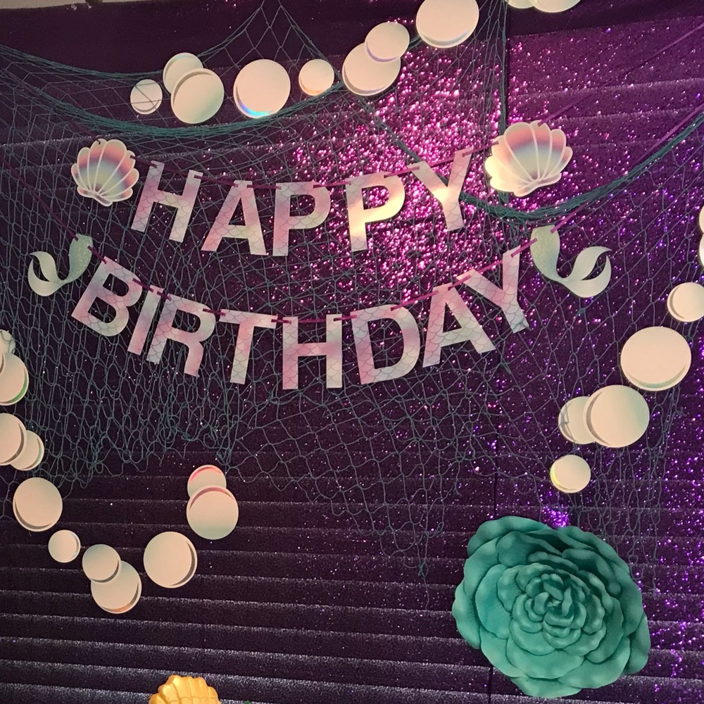 Turquoise Fishing Net Decoration for Mermaid Party